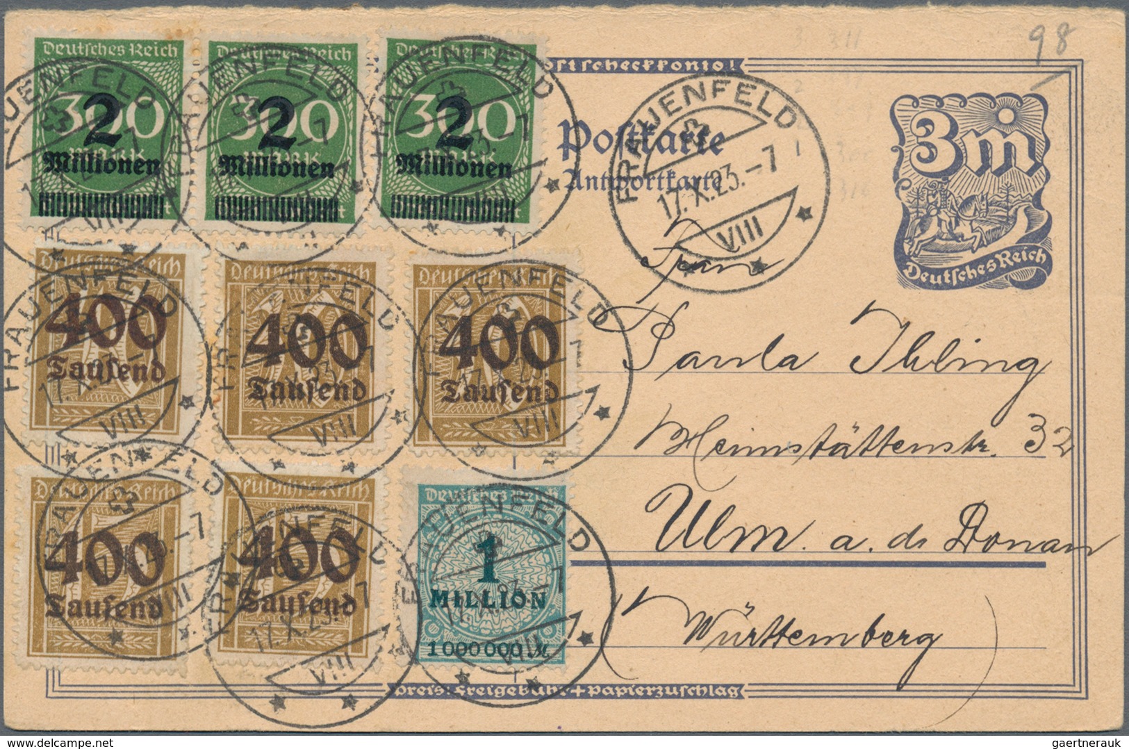 Deutsches Reich - Inflation: 1922/1923, Sehr Interessantes Konvolut Mit 15 Aussergewöhnlichen Belege - Colecciones