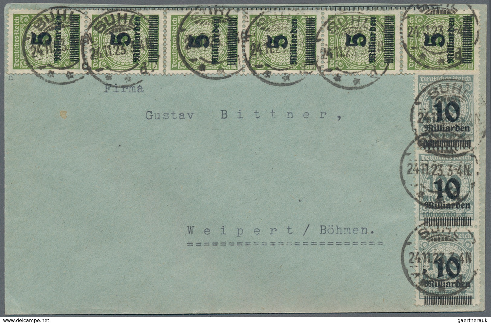 Deutsches Reich - Inflation: 1922/1923, SONDERPORTO CSR, Gehaltvoller Sammlungsbestand Mit 45 Briefe - Colecciones