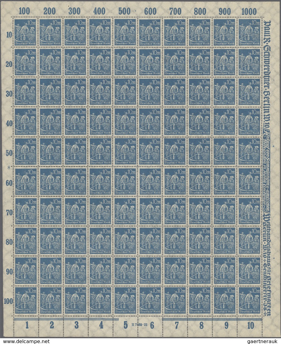 Deutsches Reich - Inflation: 1922/23: Gigantischer Bestand Von überwiegend Vollständigen Originalbög - Colecciones