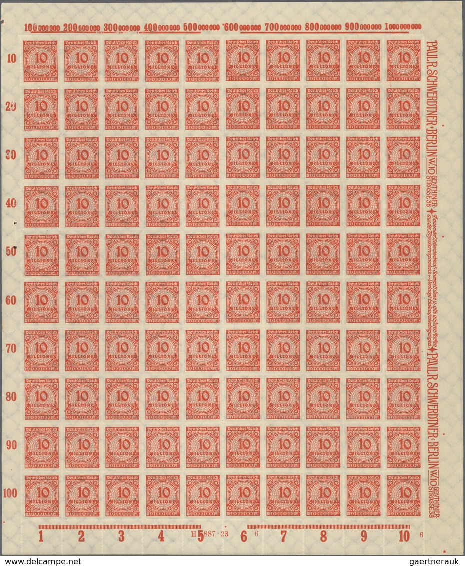 Deutsches Reich - Inflation: 1922/23: Gigantischer Bestand von überwiegend vollständigen Originalbög