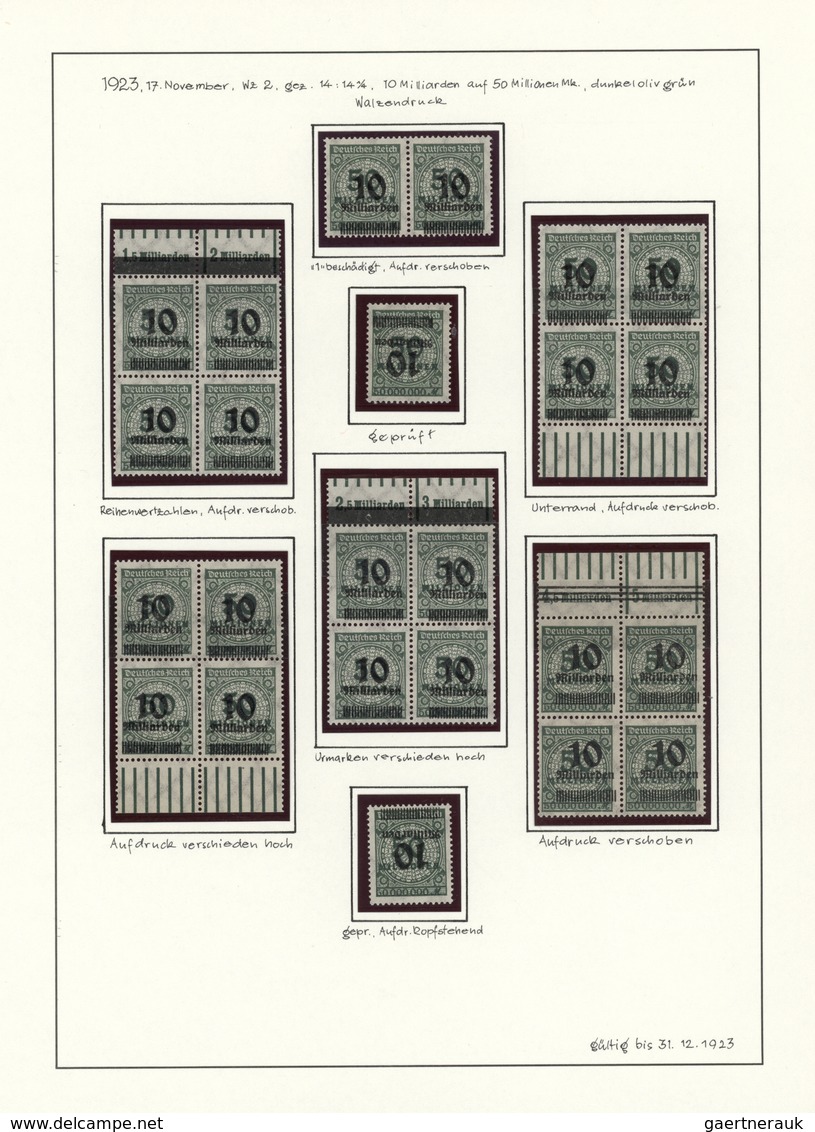 Deutsches Reich - Inflation: 1923, Vorwiegend Postfrische Spezialsammlung Nur Der Hochinflationsausg - Colecciones