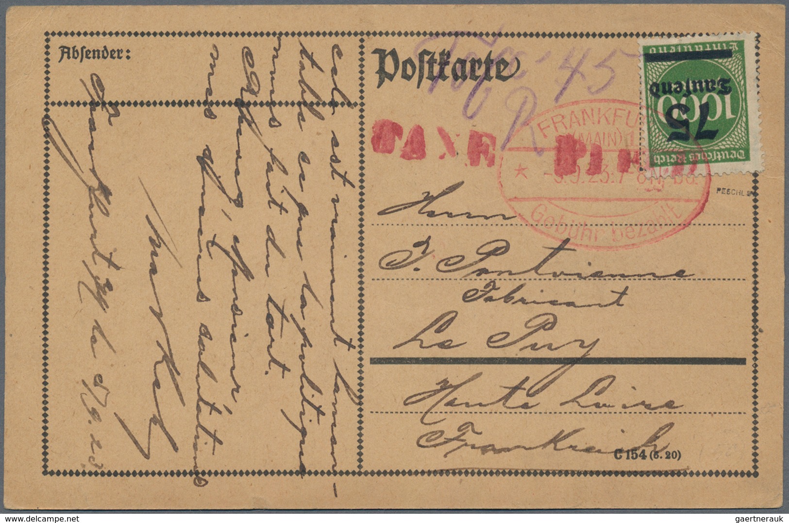 Deutsches Reich - Inflation: 1923, GEBÜHR BEZAHLT / TAXE PERCUE, Umfangreicher Posten Mit über 350 B - Collections