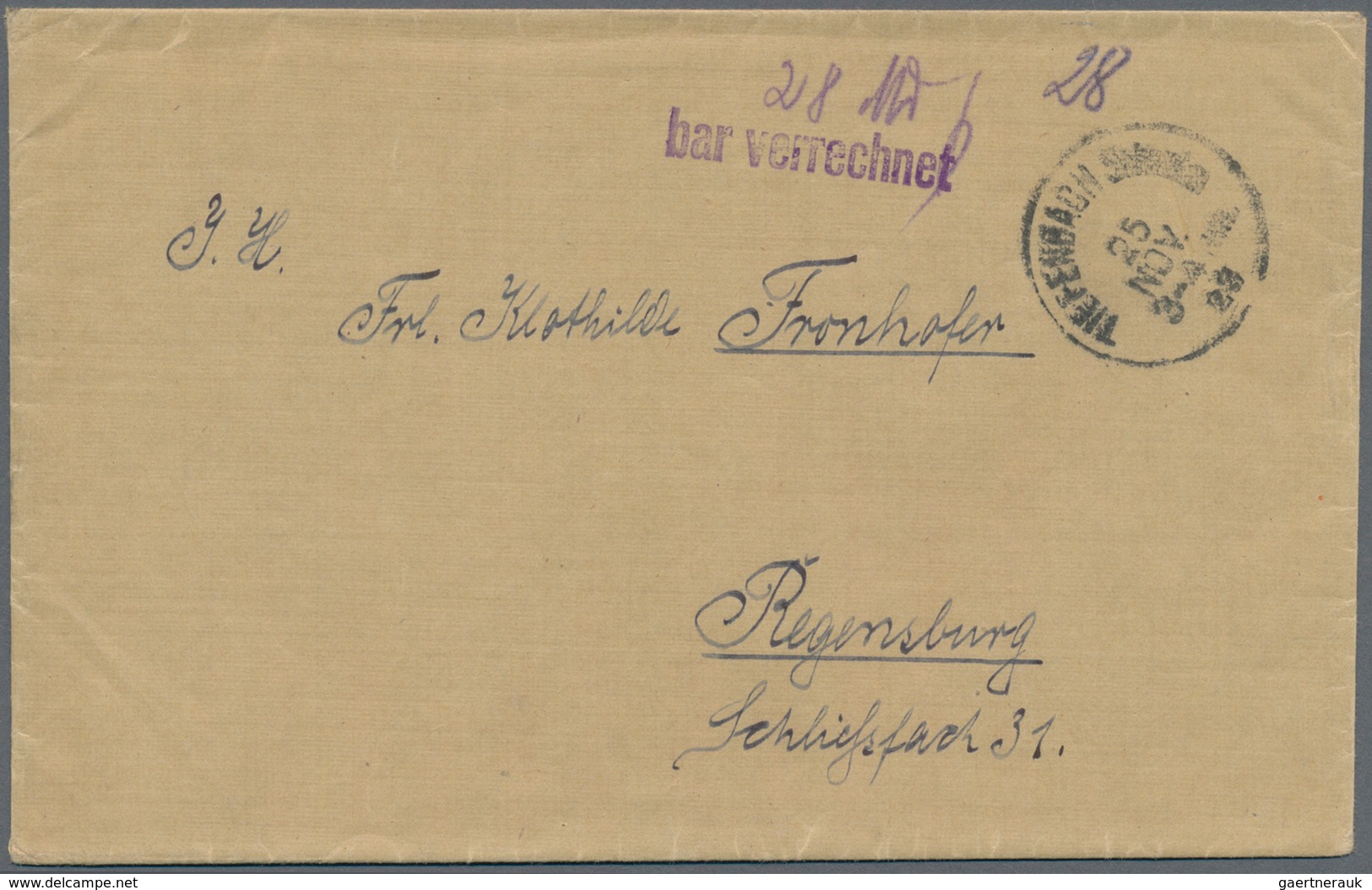 Deutsches Reich - Inflation: 1923, GEBÜHR BEZAHLT / TAXE PERCUE, umfangreicher Posten mit über 350 B