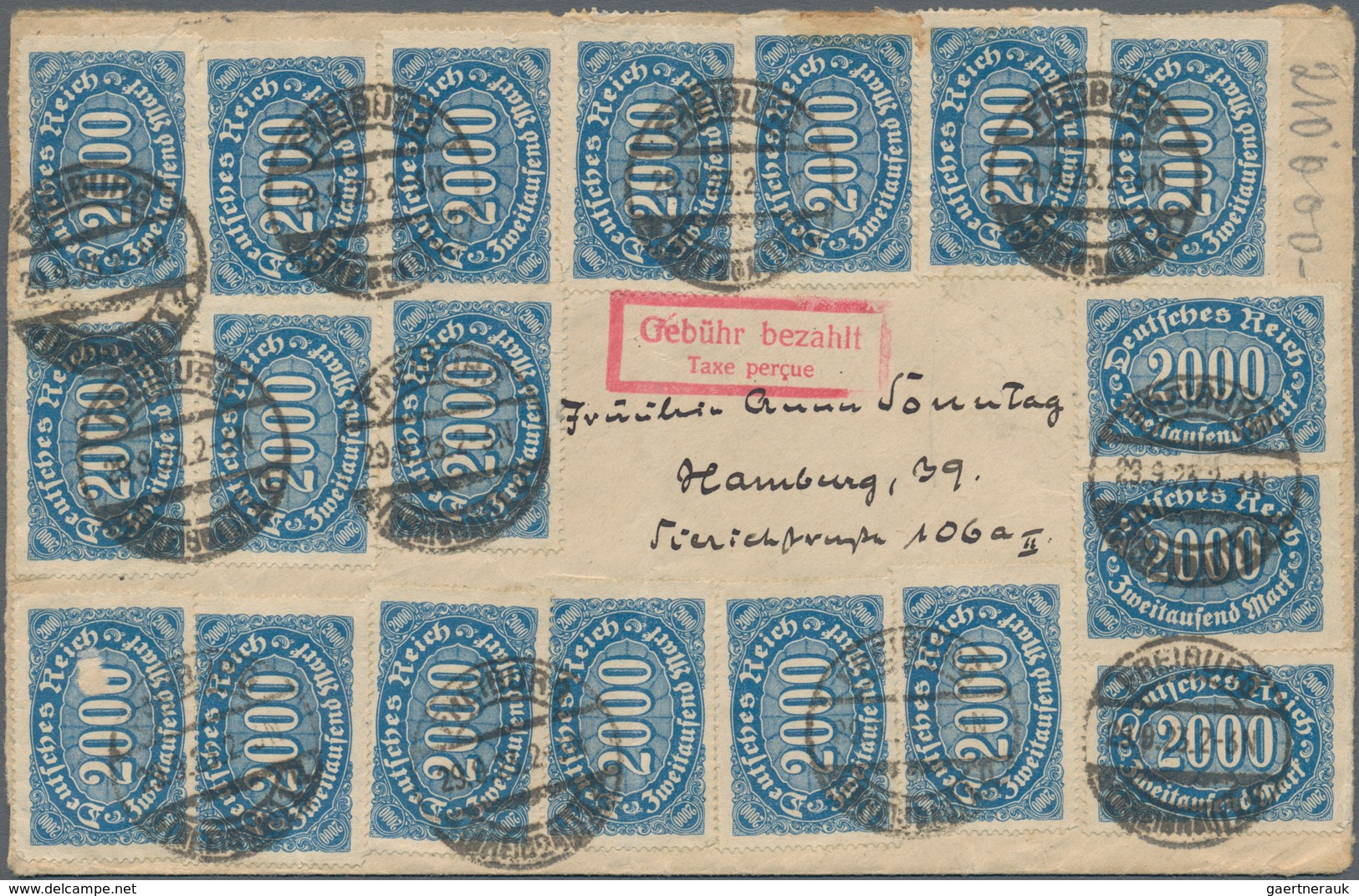 Deutsches Reich - Inflation: 1923, GEBÜHR BEZAHLT: reichhaltiger Sammlungsbestand mit ca.130 Belegen