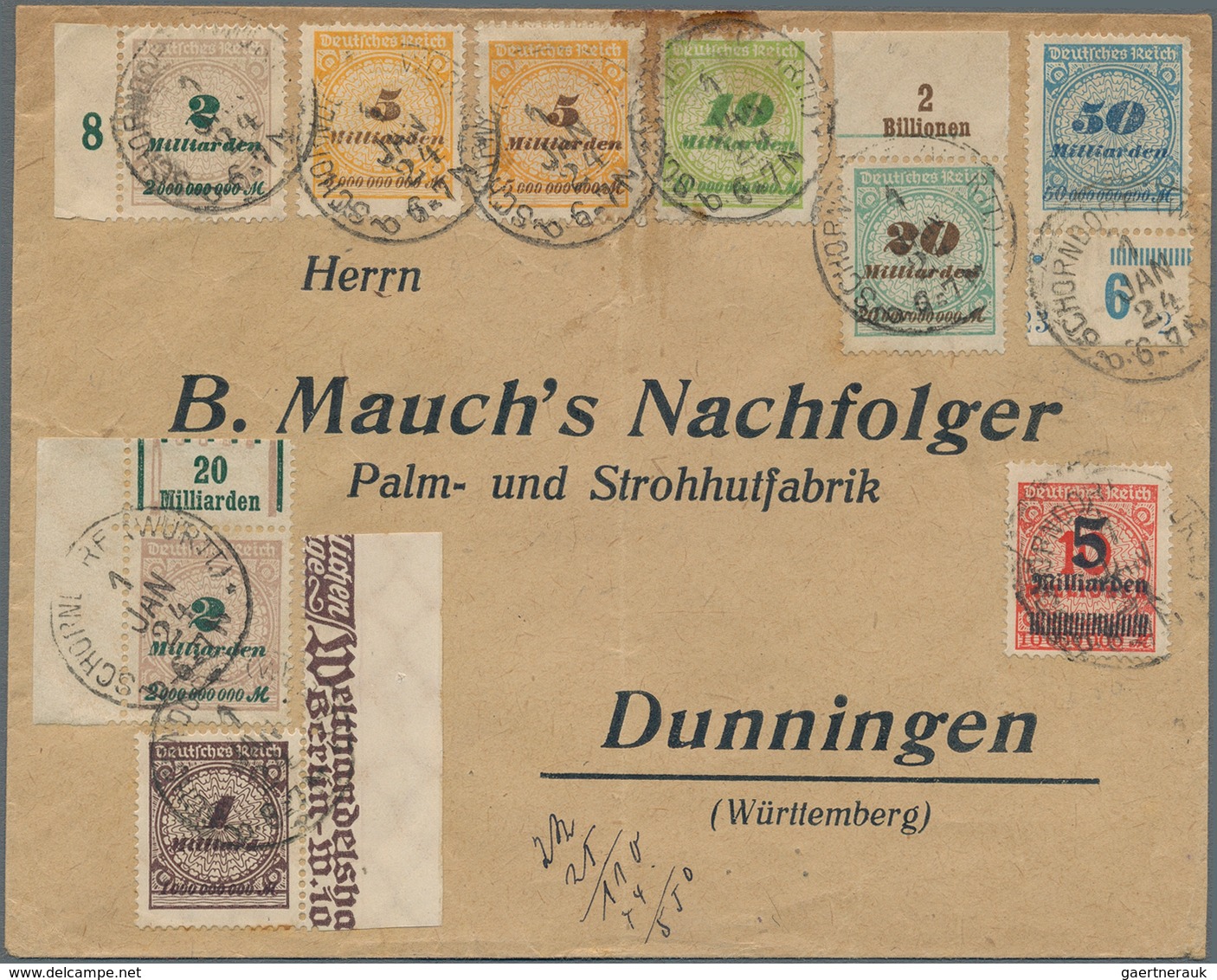 Deutsches Reich - Inflation: 1923, Gehaltvolle Partie Mit 17 "Dezember"-Belegen Mit Mischfrankaturen - Verzamelingen