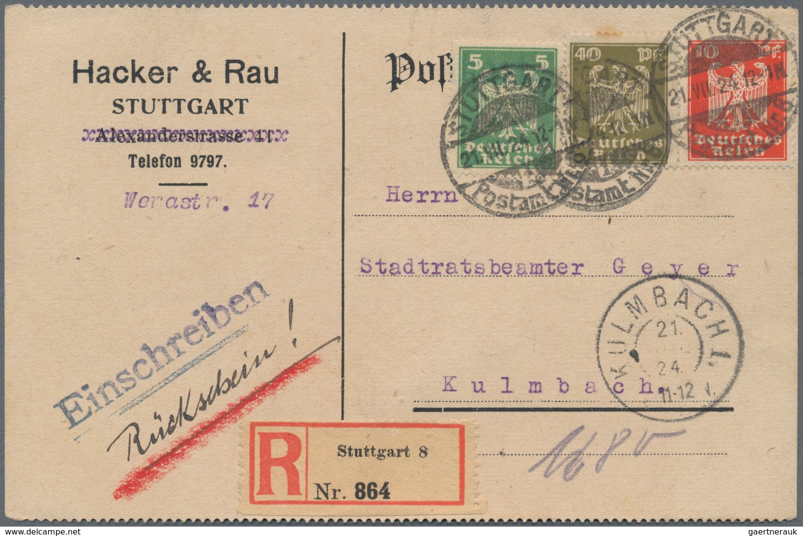 Deutsches Reich - Weimar: 1923/1932, Gehaltvoller Sammlungsbestand Mit Ca.50 Belegen, Dabei Hochwert - Collections