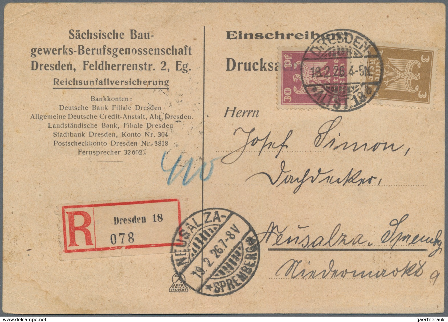 Deutsches Reich - Weimar: 1923/1932, Gehaltvoller Sammlungsbestand Mit Ca.50 Belegen, Dabei Hochwert - Collections