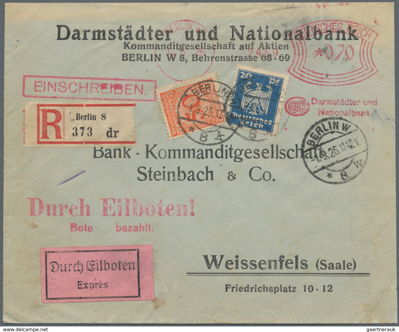 Deutsches Reich - Weimar: 1923/1933, Interessanter Sammlungsbestand Mit Ca.190 Belegen, Dabei Einsch - Verzamelingen