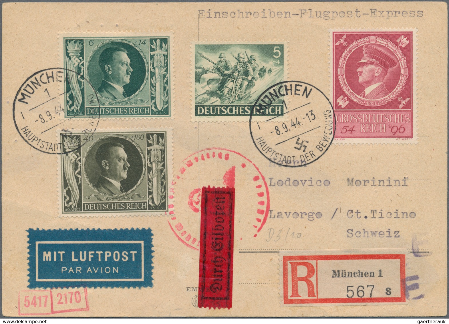 Deutsches Reich - 3. Reich: 1933/1945, EINSCHREIBE-POST, Gehaltvoller Sammlungsbestand Mit Ca.70 Bel - Nuevos