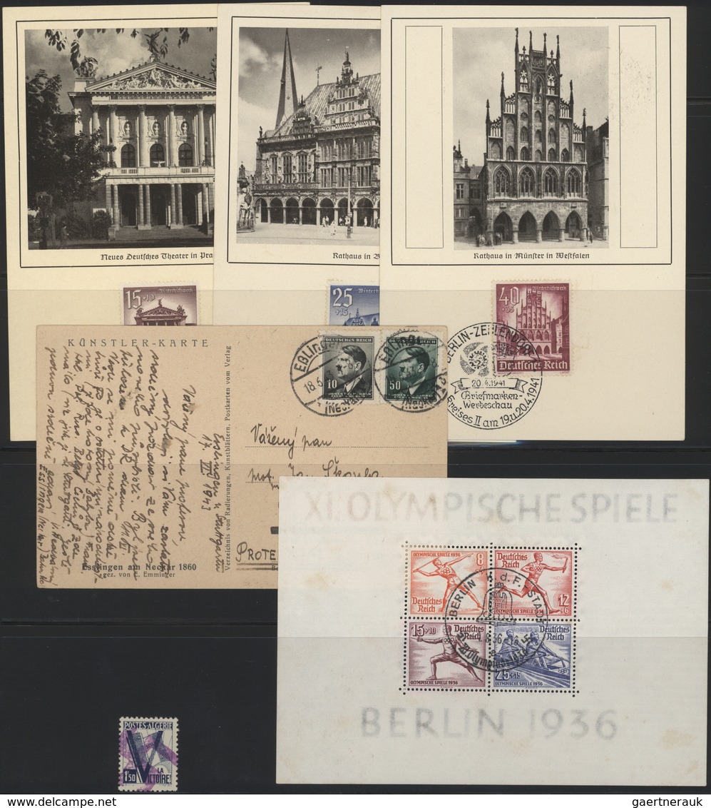 Deutsches Reich - 3. Reich: 1936/1943, Partie Mit U.a. Olympia-Block 6 Mit Teils Streifigem Papier/G - Ongebruikt