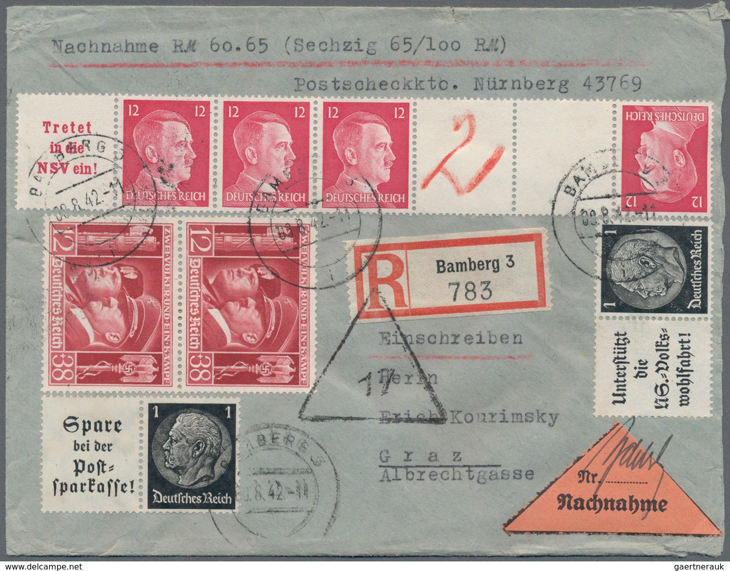 Deutsches Reich - 3. Reich: 1940-1943, Partie Mit über 50 Briefen Aus Bamberg Nach Graz, Dabei Meist - Ongebruikt