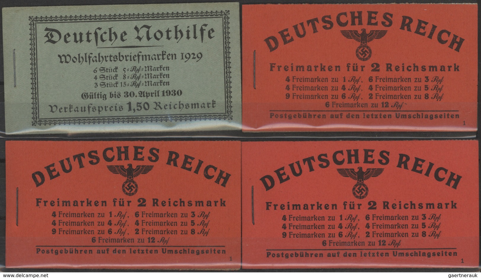 Deutsches Reich - Markenheftchen: 1929/1941, Postfrische Zusammenstellung Von MH, MHB Und Zusammendr - Cuadernillos