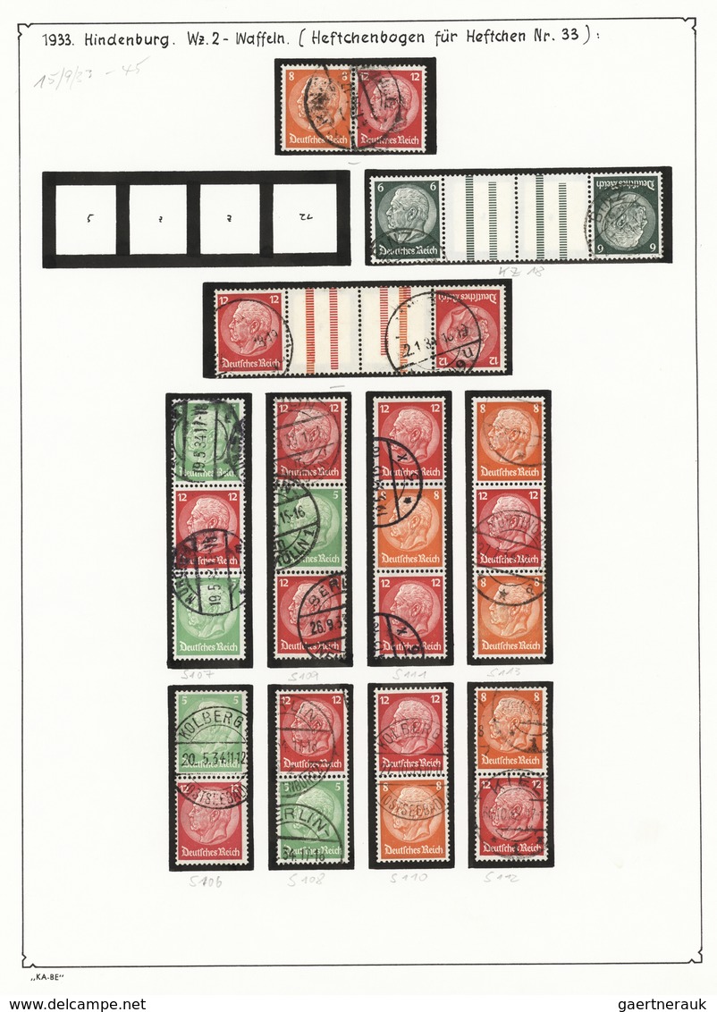 Deutsches Reich - Zusammendrucke: 1933/1941, Sauber Rundgestempelte Sammlung Von Zusammendruck-Kombi - Se-Tenant