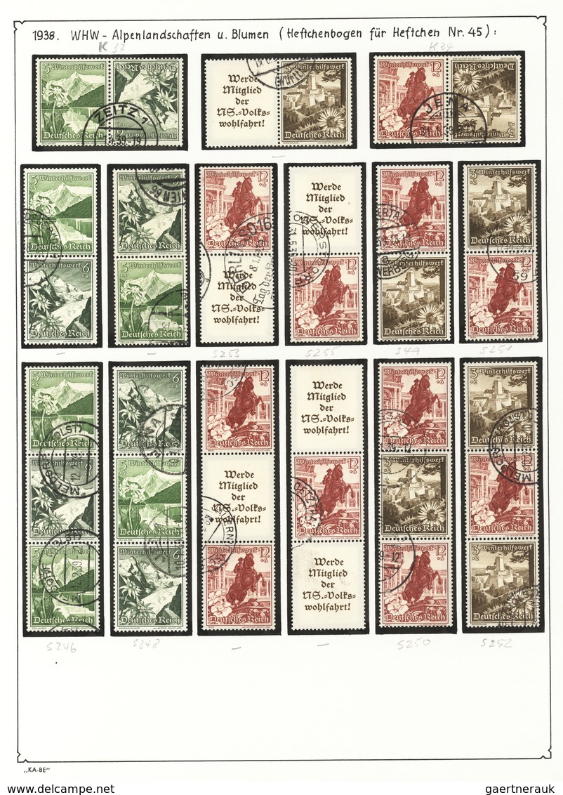 Deutsches Reich - Zusammendrucke: 1933/1941, sauber rundgestempelte Sammlung von Zusammendruck-Kombi