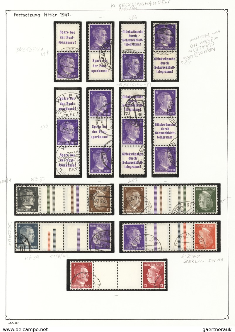 Deutsches Reich - Zusammendrucke: 1933/1941, sauber rundgestempelte Sammlung von Zusammendruck-Kombi