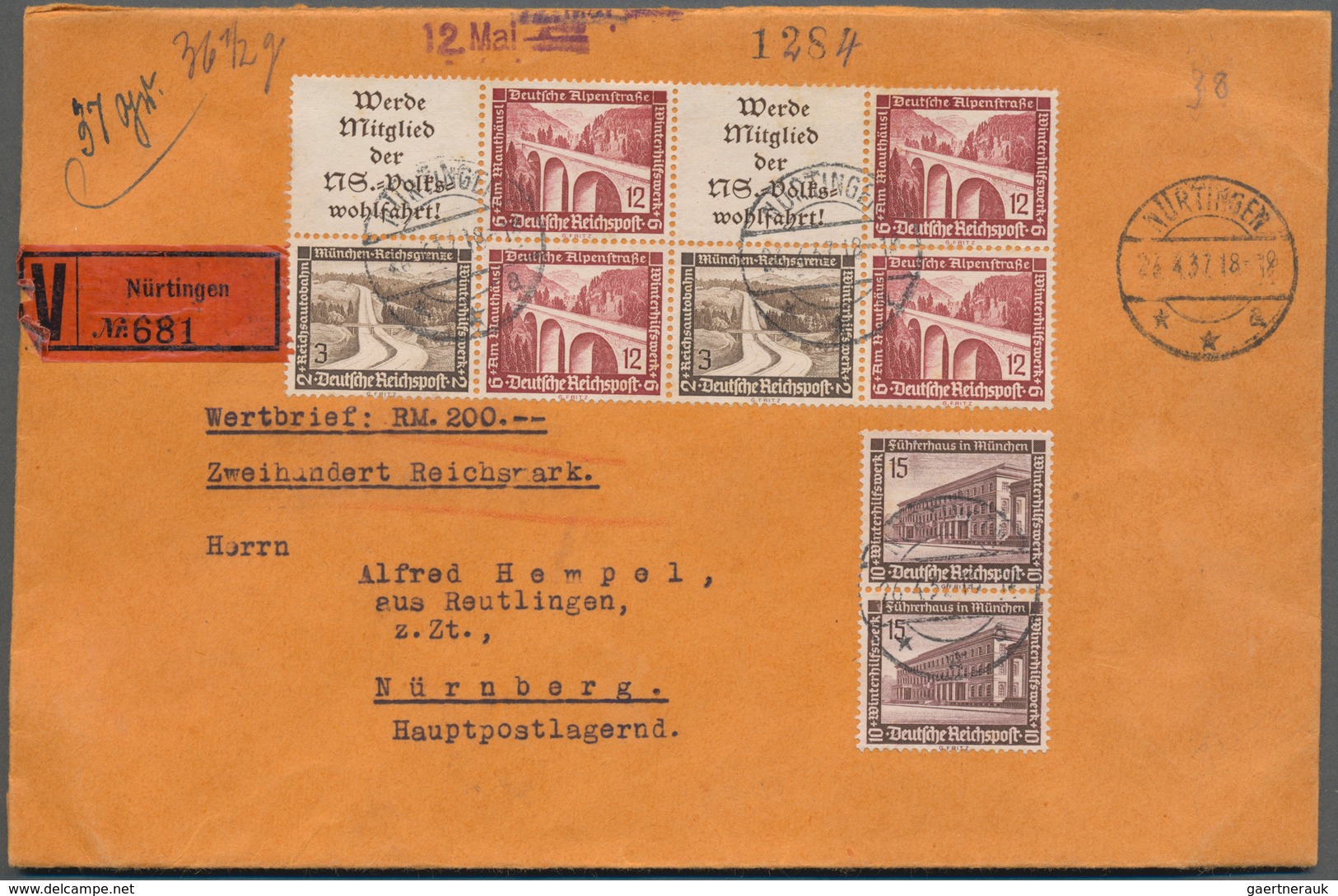 Deutsches Reich - Zusammendrucke: 1935/1941, Partie Von 57 Briefen/Karten Mit Zusammendruck-Frankatu - Se-Tenant