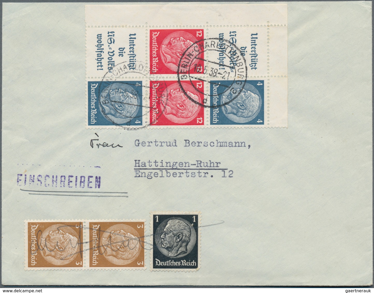 Deutsches Reich - Zusammendrucke: 1935/1945, Partie Von 108 Briefen/Karten Mit Zusammendruck-Frankat - Zusammendrucke