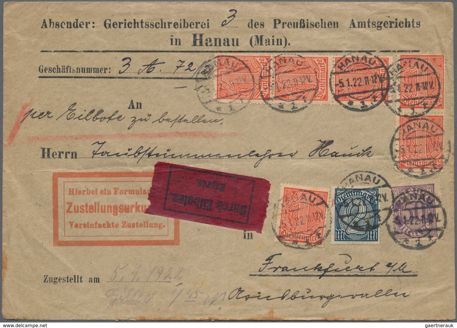 Deutsches Reich - Dienstmarken: 1875/1945, Gehaltvoller Sammlungsbestand Mit Ca.100 Belegen, Dabei E - Dienstzegels