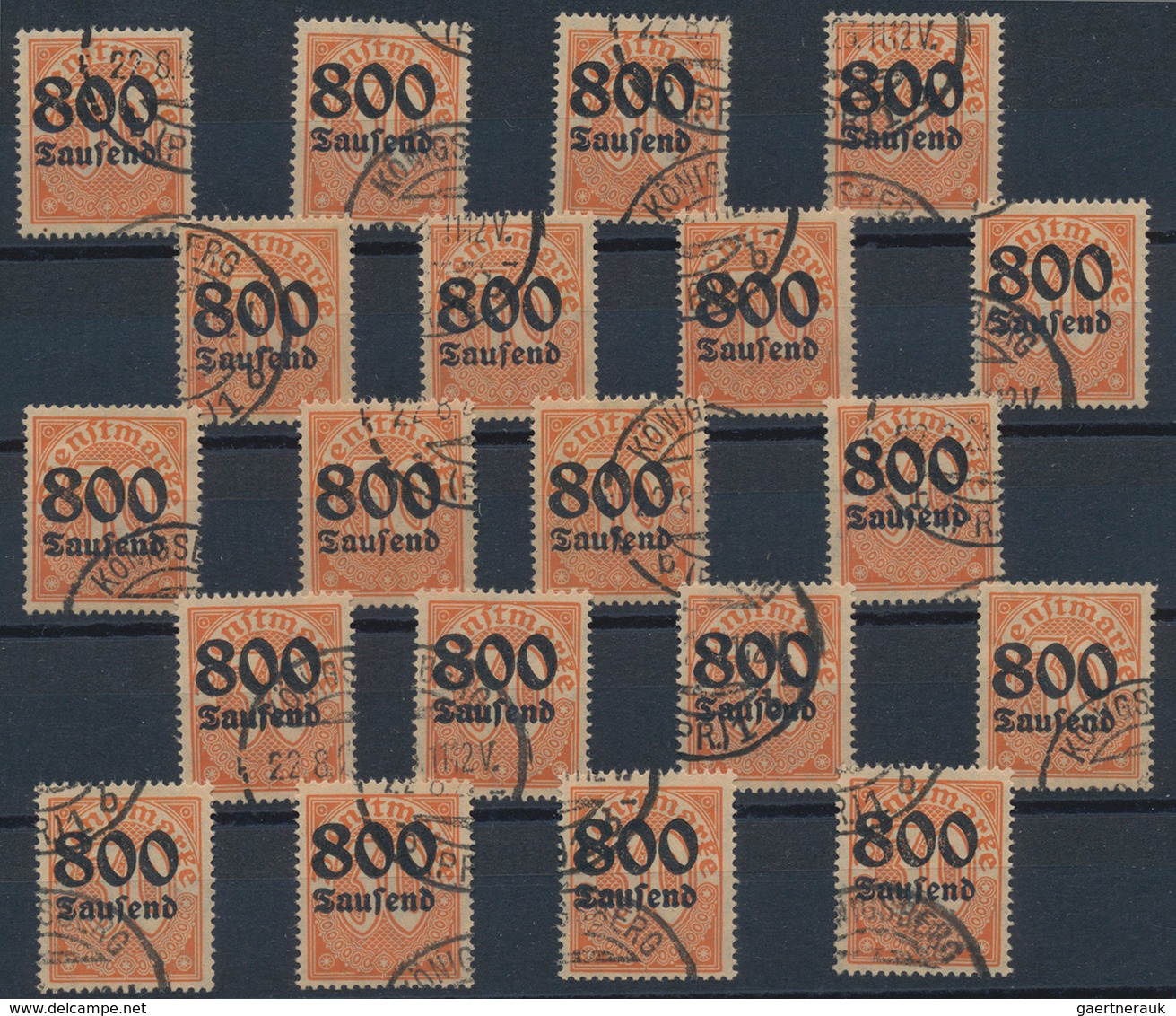 Deutsches Reich - Dienstmarken: 1923, 800 Tsd. Auf 30 Pfg. Mit Wz. Rauten, Engros-Partie Von 20 Saub - Dienstzegels