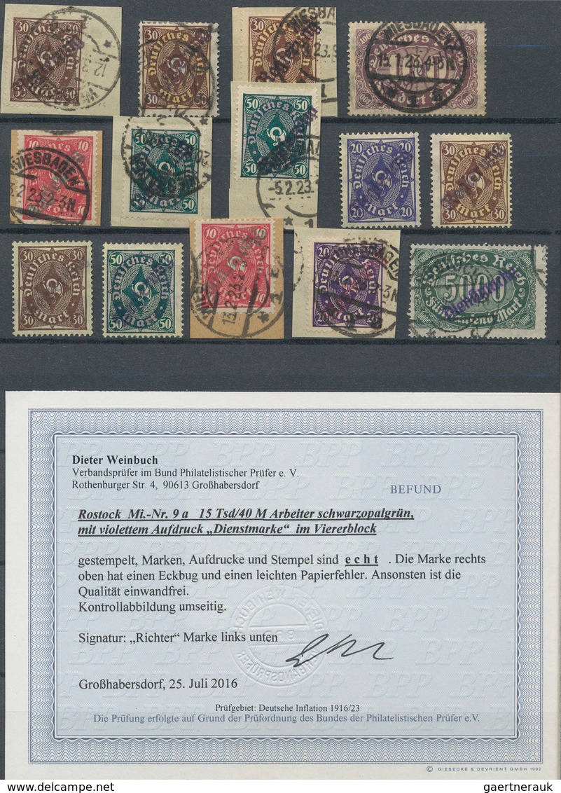 Deutsches Reich - Dienst-Kontrollaufdrucke: 1922/1923, Meist Gestempeltes Lot Von 52 Marken Sowie Ei - Oficial