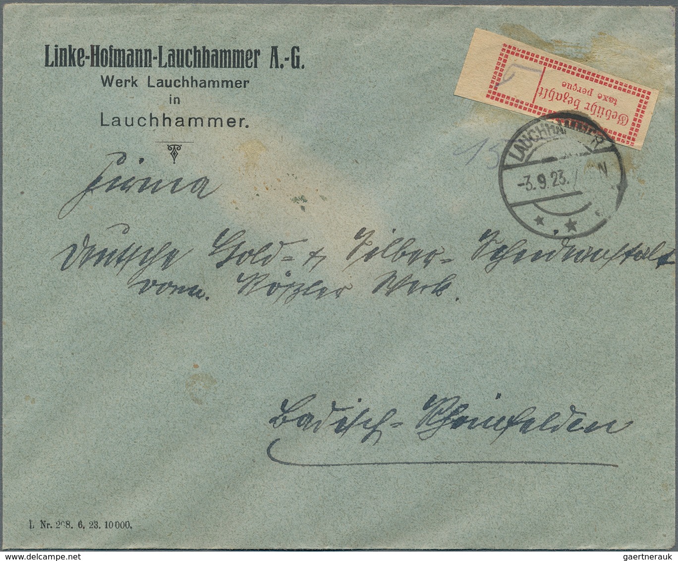 Deutsches Reich - Lokalausgaben 1918/23: 1923, Gehaltvolle Partie Mit 14 Belege, Dabei OPD Halle Mit - Brieven En Documenten