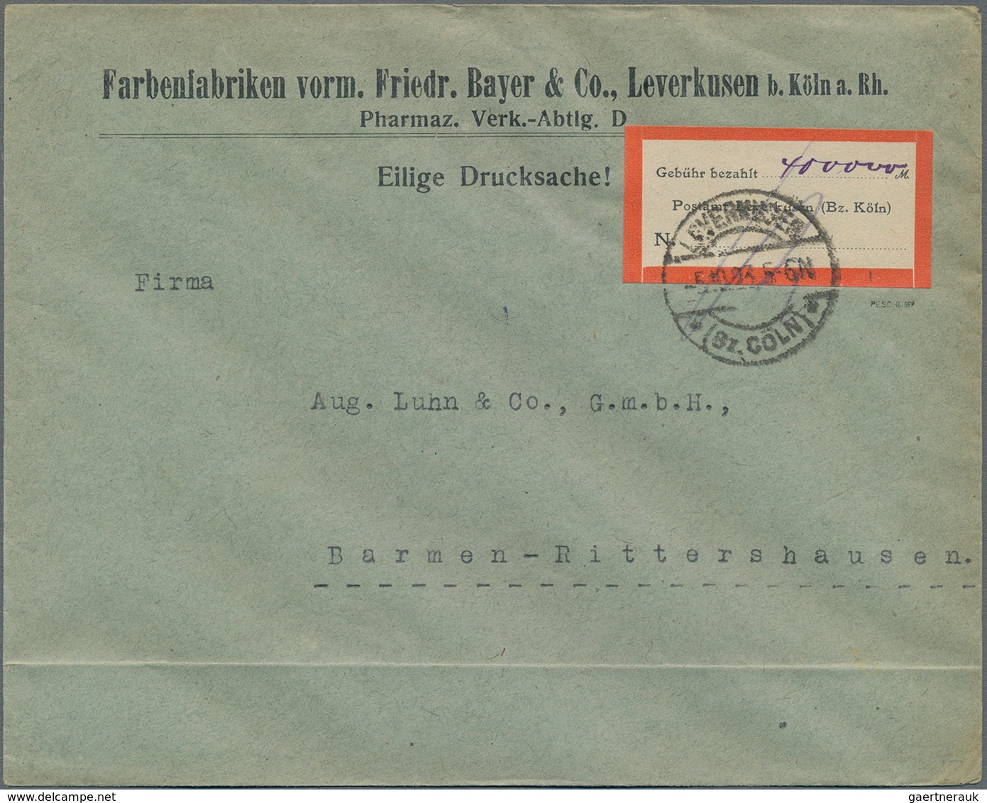 Deutsches Reich - Lokalausgaben 1918/23: 1923, Gehaltvolle Partie Mit 14 Belege, Dabei OPD Halle Mit - Cartas & Documentos