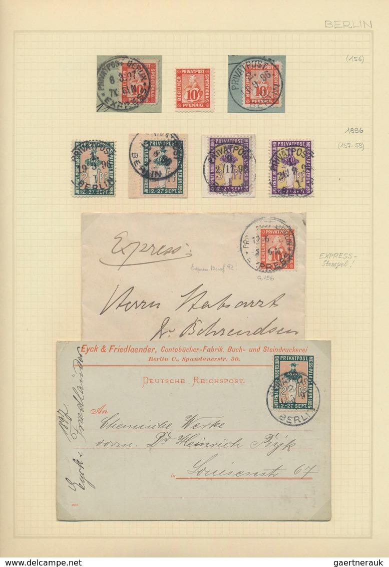 Deutsches Reich - Privatpost (Stadtpost): 1873/1900, Substanzreiche Sammlung Der Berliner Privatpost - Privatpost