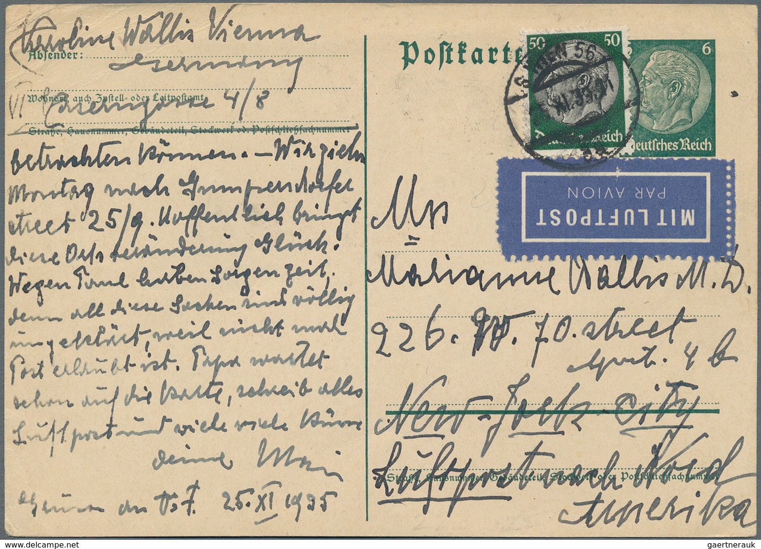 Deutsches Reich - Ganzsachen: 1920/1941, LUFTPOST-VERWENDUNG, Sehr Interessante Partie Mit 10 Ganzsa - Otros & Sin Clasificación