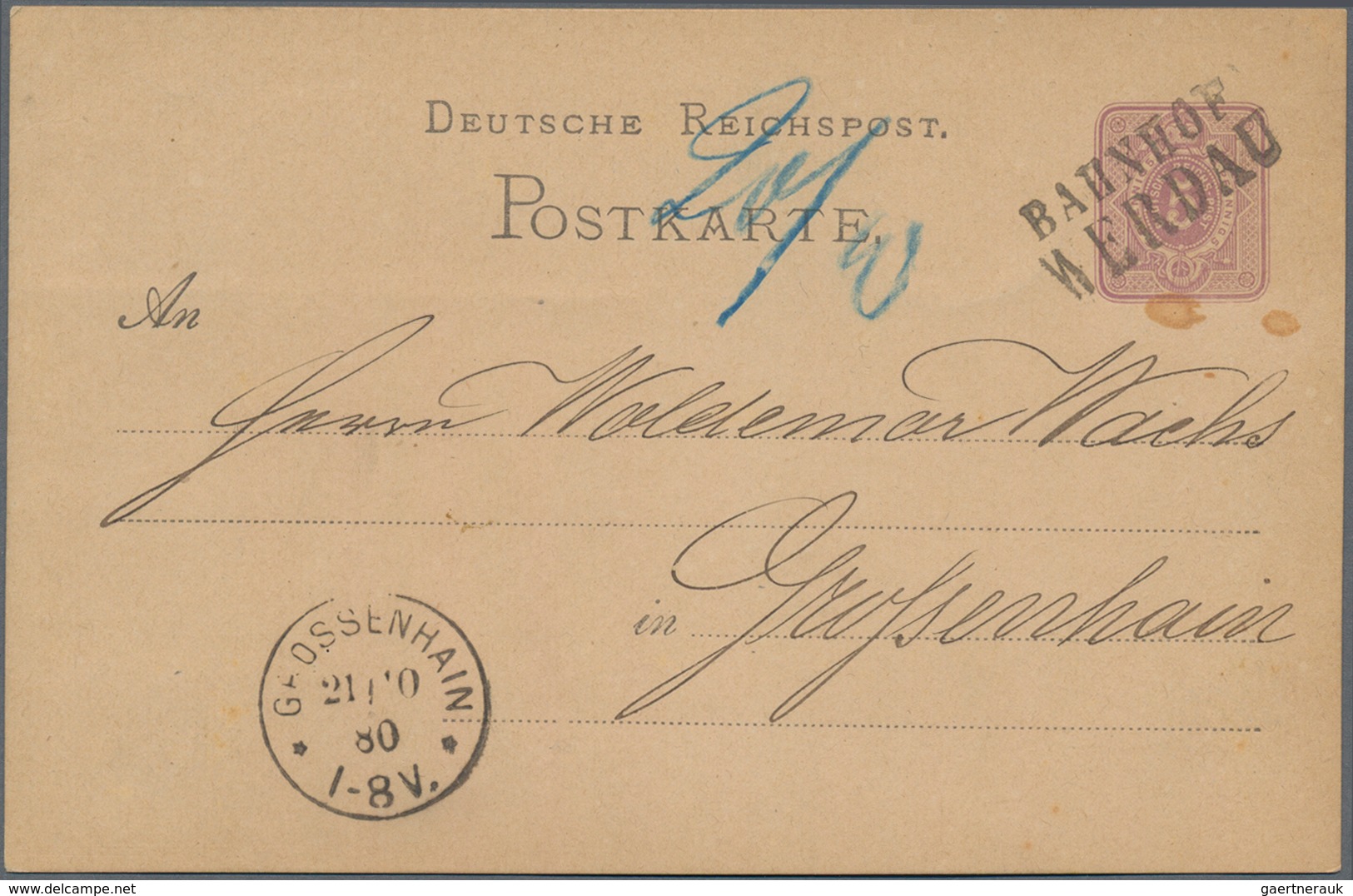 Deutsches Reich - Bahnpost: 1872/1885, STATIONS-STEMPEL, Gehaltvolle Sammlung Mit Ca.50 Belegen Ab B - Sonstige & Ohne Zuordnung