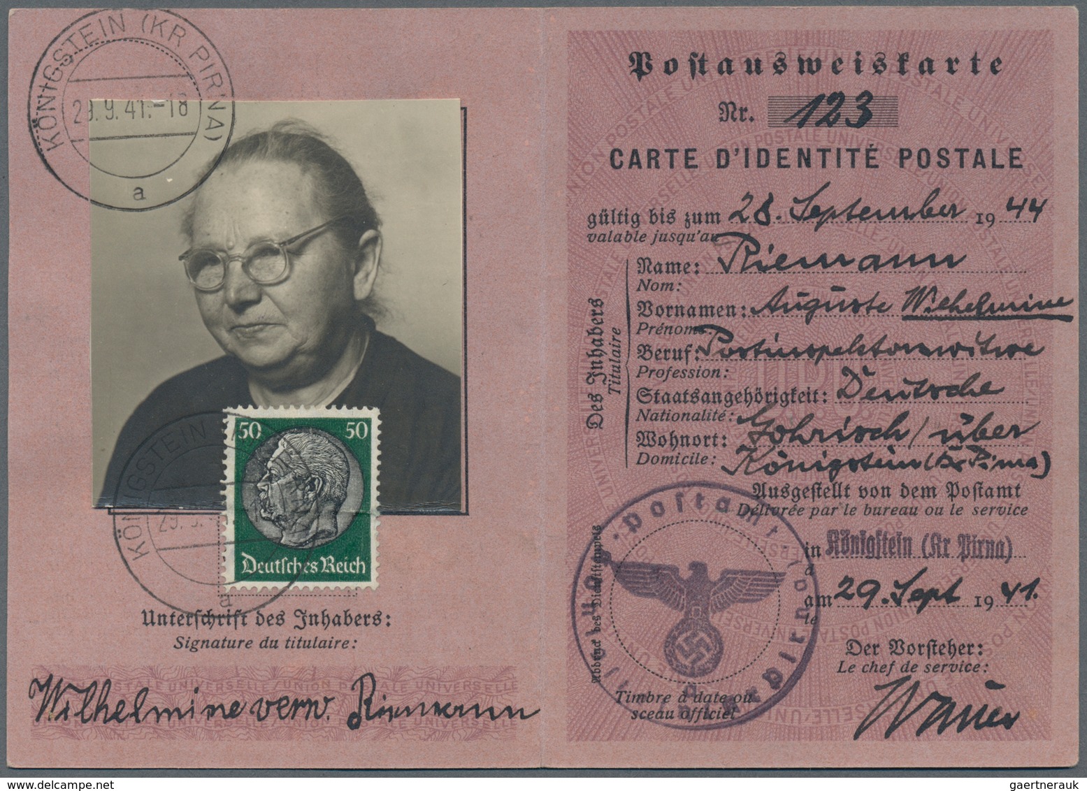 Deutsches Reich - Besonderheiten: 1912/1944, POSTAUSWEISE: Sammlung Mit 25 Postausweiskarten, Alle M - Andere & Zonder Classificatie