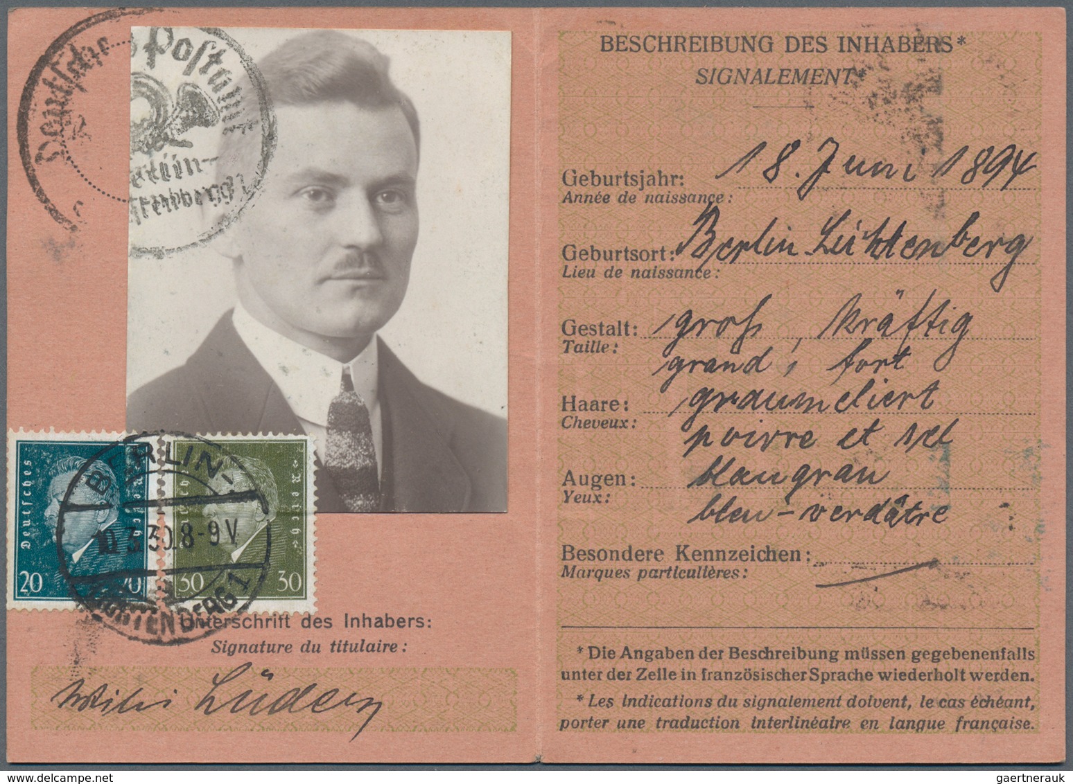 Deutsches Reich - Besonderheiten: 1912/1944, POSTAUSWEISE: Sammlung Mit 25 Postausweiskarten, Alle M - Sonstige & Ohne Zuordnung