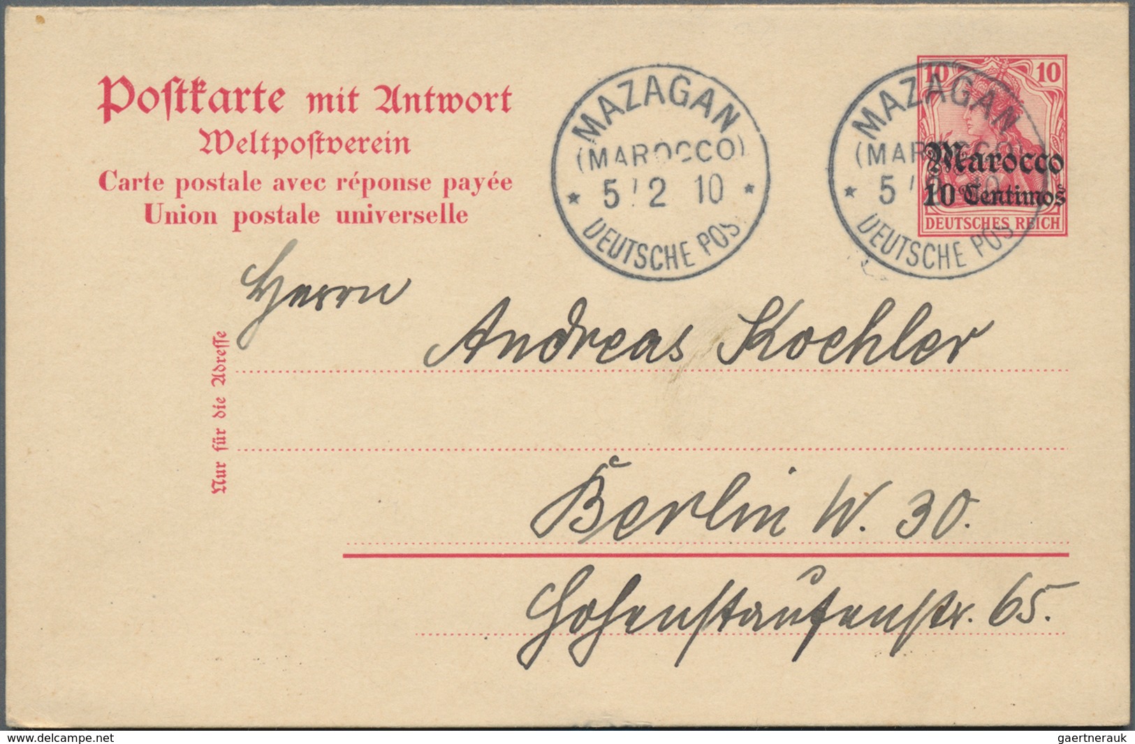 Deutsche Post In Der Türkei: 1880/1905 (ca.), 39 Belege, Zusätzlich 13 Belege Deutsche Post In Marok - Turchia (uffici)