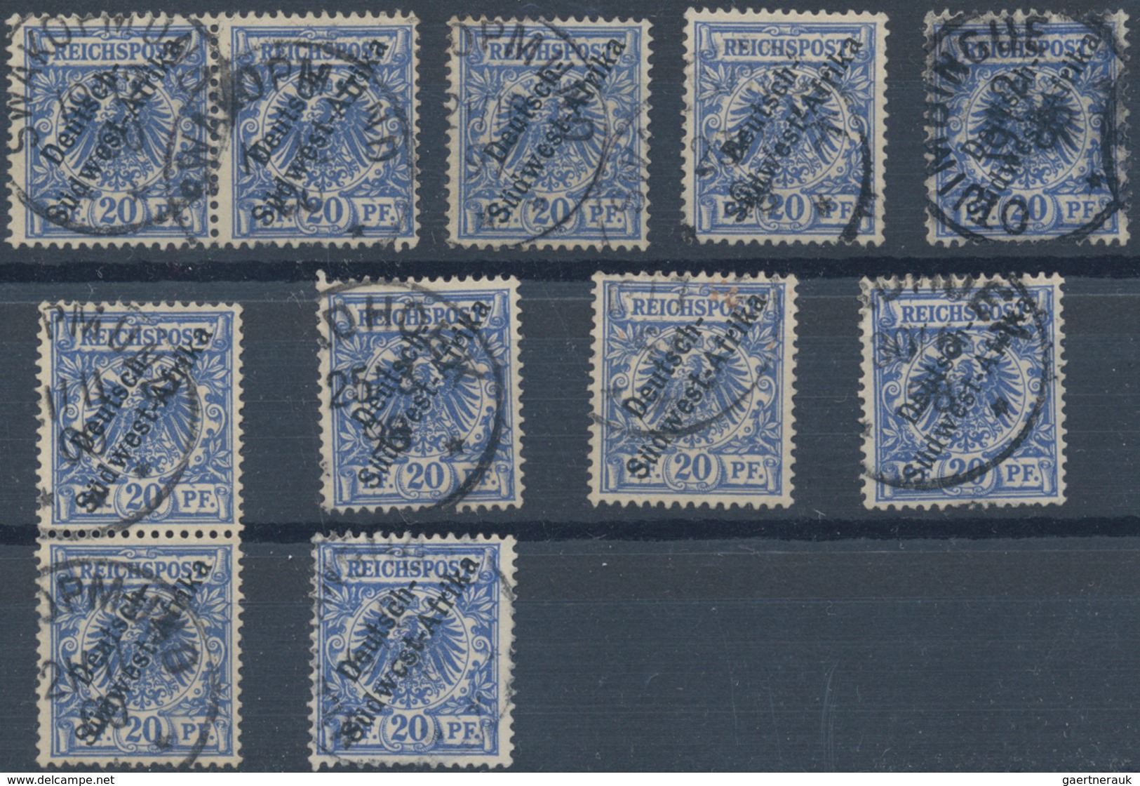 Deutsche Kolonien: 1896/1899, DOA, DSWA Und Togo, Sauber Gestempelte Engros-Partie Aufdruckmarken In - Sonstige & Ohne Zuordnung