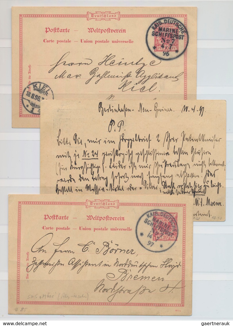 Deutsch-Neuguinea: 1885/1905, Spezialsammlung Von 32 Belegen Des Kreuzers/Vermessungsschiffes S.M.S. - Duits-Nieuw-Guinea