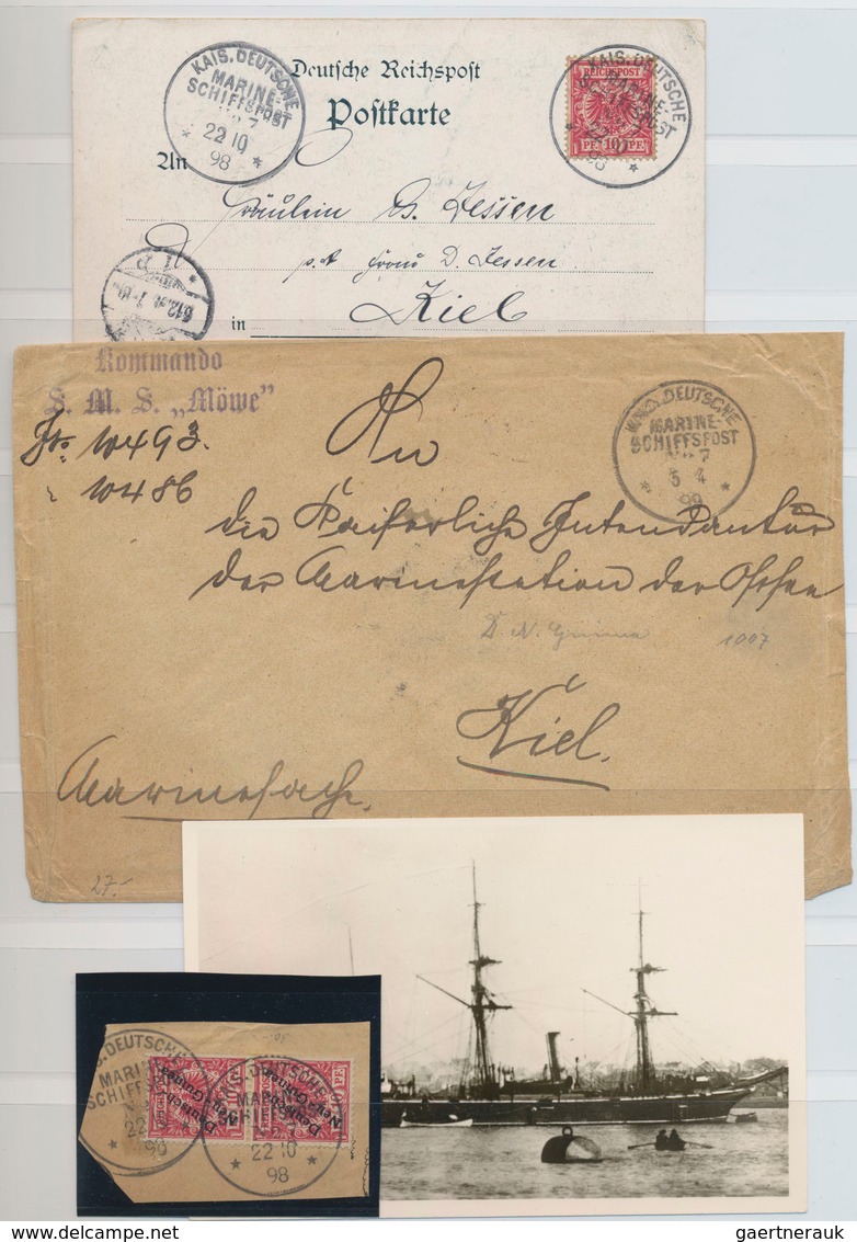 Deutsch-Neuguinea: 1885/1905, Spezialsammlung Von 32 Belegen Des Kreuzers/Vermessungsschiffes S.M.S. - Duits-Nieuw-Guinea