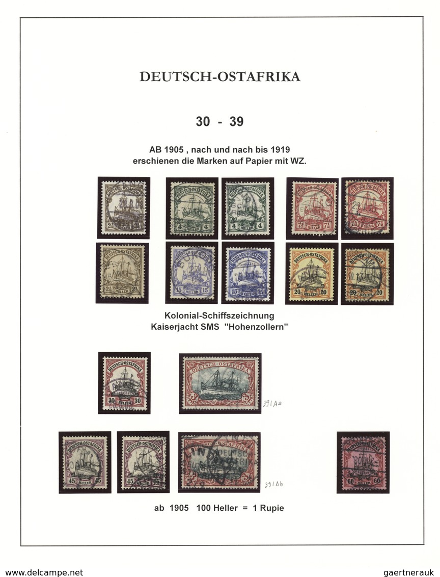Deutsch-Ostafrika: 1893-1920, Gestempelte Sammlung Auf Selbst Gestalteten Blättern Mit Vielen Guten - África Oriental Alemana