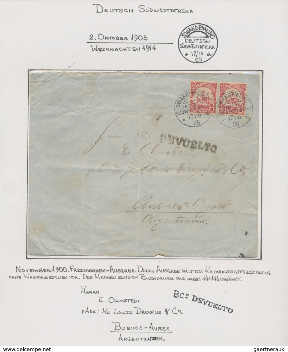 Deutsch-Südwestafrika: 1898/1912, Kleiner Auf Albumblätter Aufgezogener Sammlungsbestand Von 30 Bele - Duits-Zuidwest-Afrika