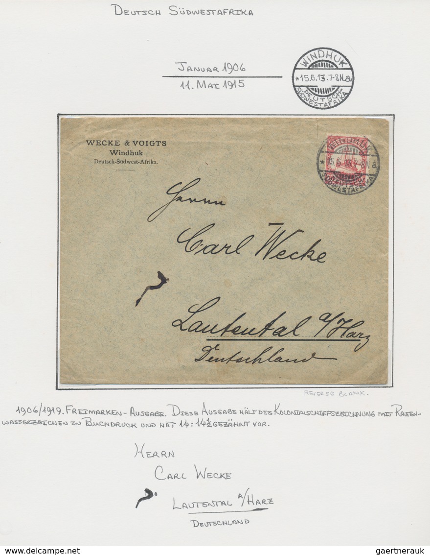 Deutsch-Südwestafrika: 1900/1914, Kleiner Auf Albumblätter Aufgezogener Sammlungsbestand Von 37 Bele - Deutsch-Südwestafrika