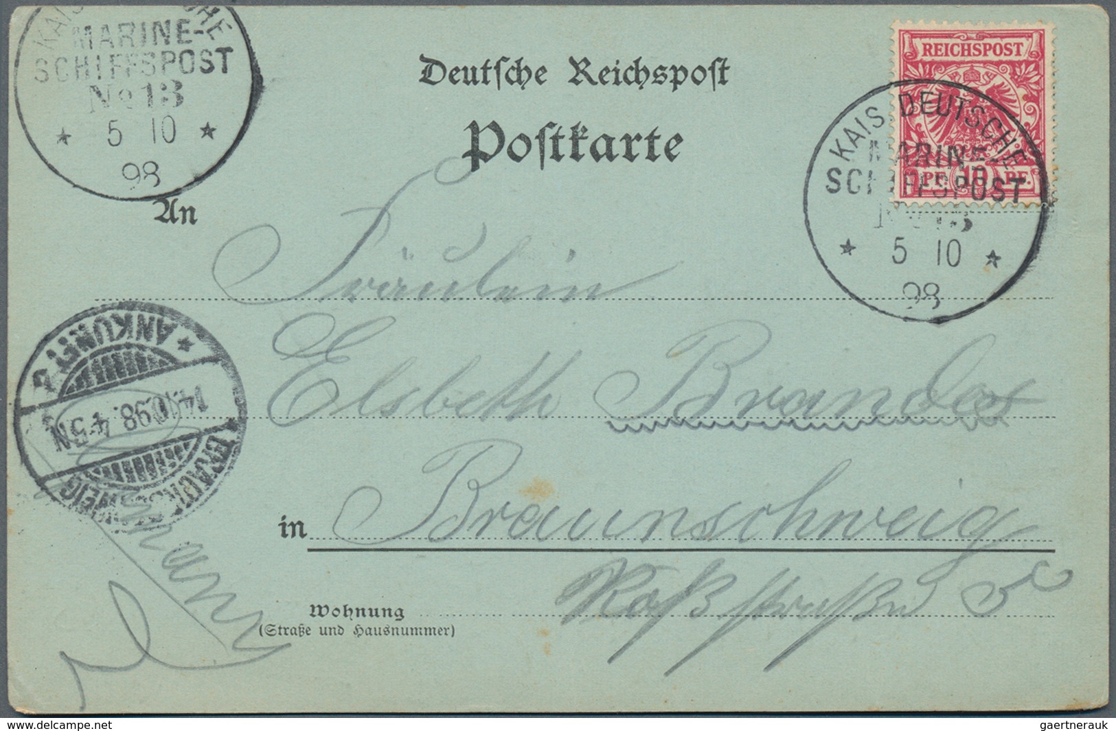 Deutsche Kolonien - Kiautschou: 1897/1898, Kleine Spezialsammlung Von Vier Belegen Der Dt. Kriegssch - Kiautchou