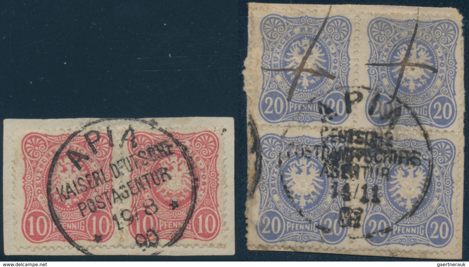 Deutsche Kolonien - Samoa: 1887/1914, nahezu komplette Stempelsammlung der dt. Postanstalten auf Sam