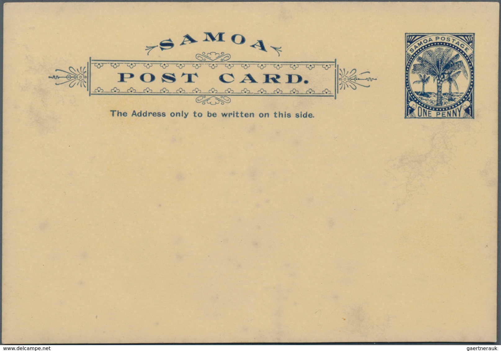 Deutsche Kolonien - Samoa - Ganzsachen: 1896/1897, J.Davis-Privatpost, Lot Von Drei Karten 1 P. Blau - Samoa