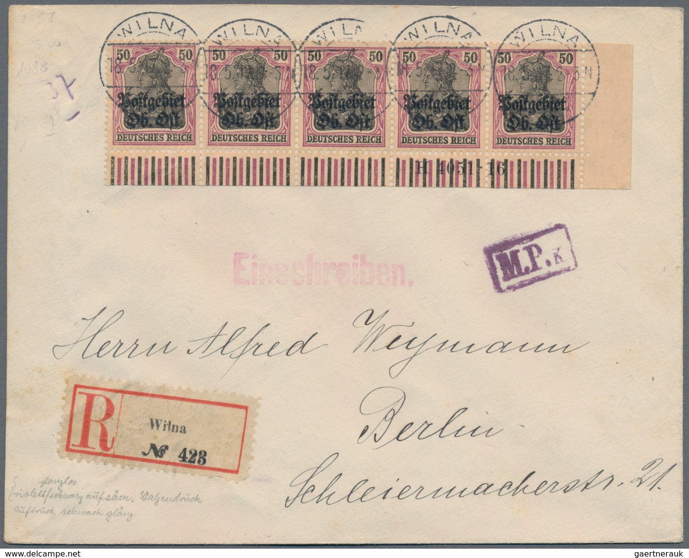 Deutsche Besetzung I. WK: Postgebiet Ober. Ost: 1915/1917, Lot Von 13 Briefen Und Karten (incl. Feld - Ocupación 1914 – 18