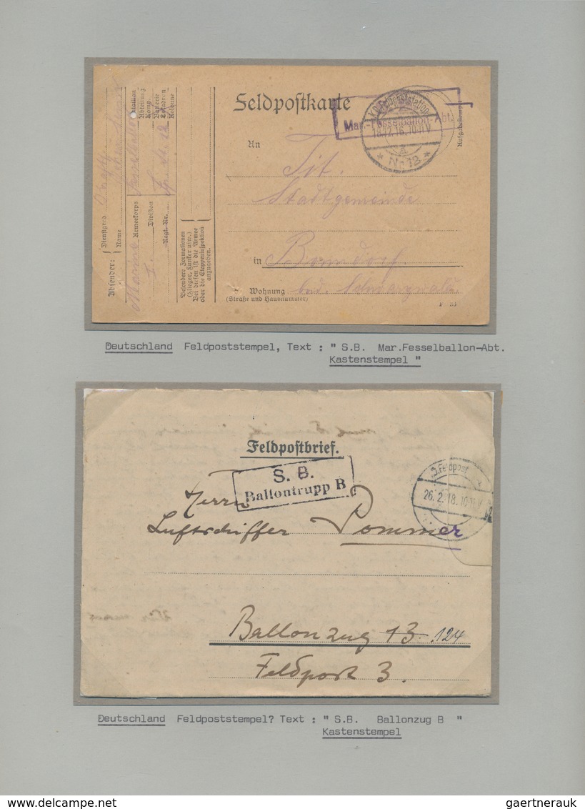 Feldpost 1. Weltkrieg: 1915/1918, MILITÄR-BALLONS, Sehr Vielseitige Sammlung Von 46 Feldpostbriefen - Andere & Zonder Classificatie