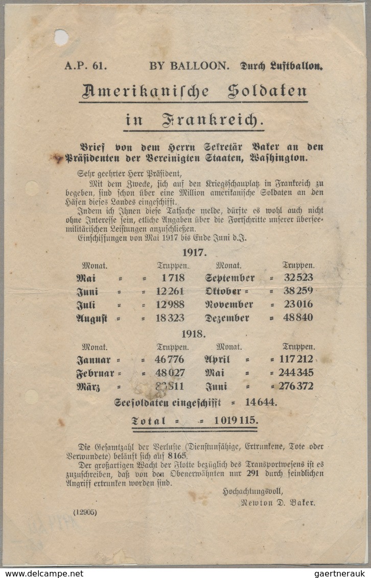 Feldpost 1. Weltkrieg: 1917/1918, Sammlung Von 15 Britischen Propaganda-Flugblättern Gegen Deutschla - Autres & Non Classés