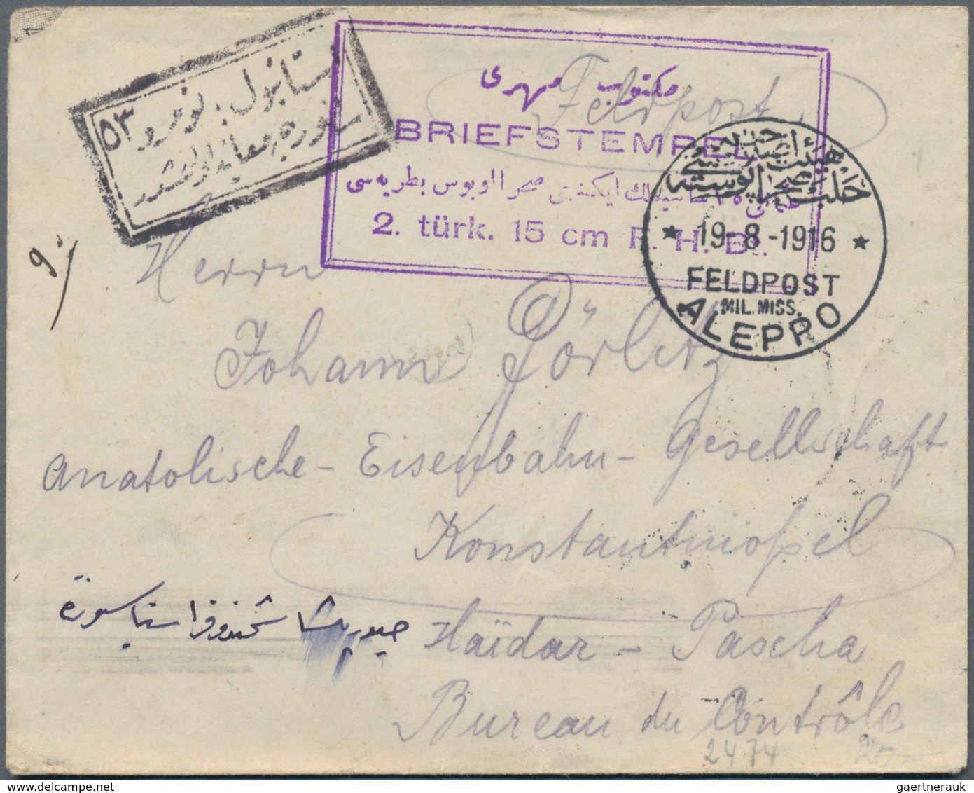 Militärmission: 1916/1918, rd. 45 Briefe und Karten mit teils verschiedenen Feldpost- und Nebenstemp