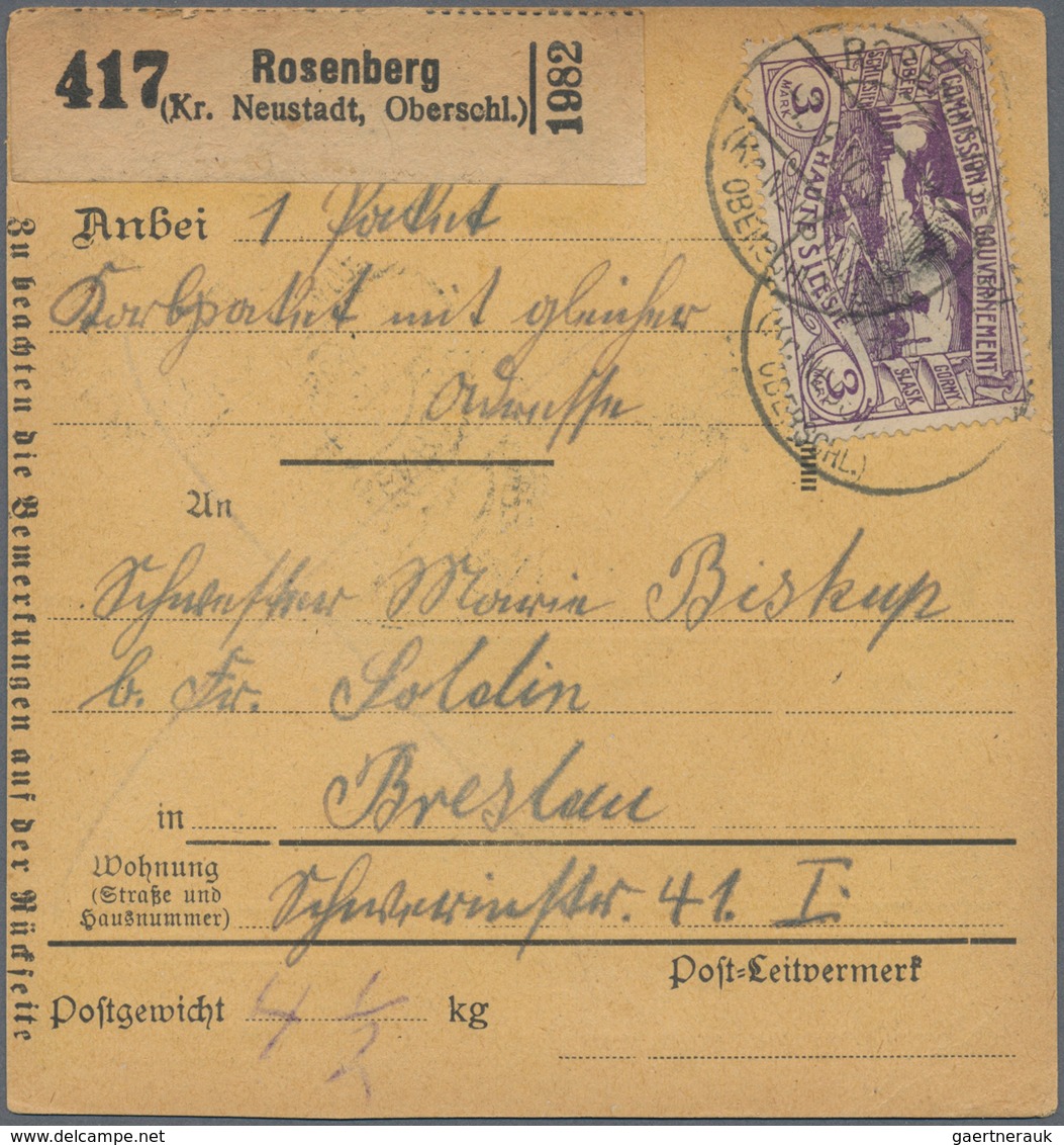 Deutsche Abstimmungsgebiete: Oberschlesien: 1920/1921, Drei Paktkarte-Stammteile Aus ROSENBERG (Kr. - Sonstige & Ohne Zuordnung