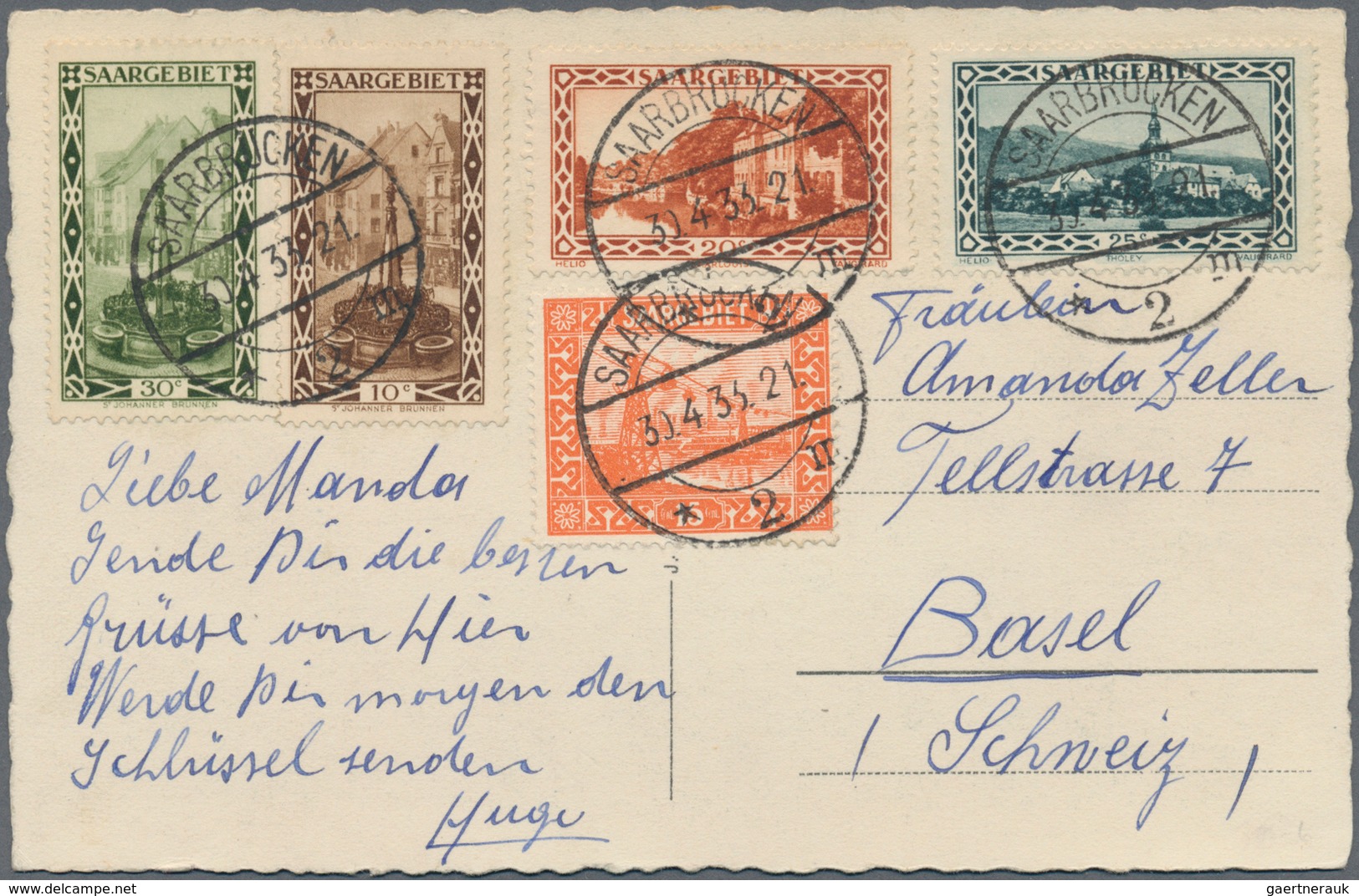 Deutsche Abstimmungsgebiete: Saargebiet: 1878/1935, 45 Briefe Und Ganzsachen Aus Dem Saargebiet, Mei - Ungebraucht