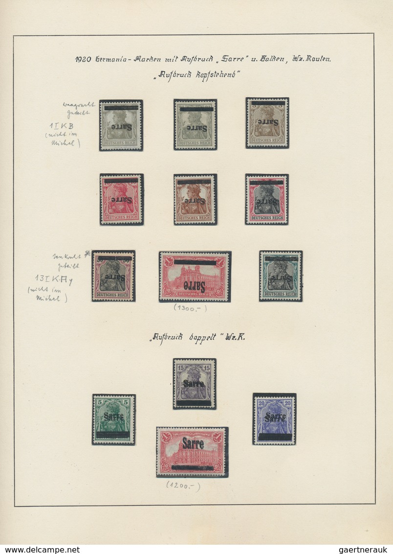 Deutsche Abstimmungsgebiete: Saargebiet: 1920-1955, Spezialsammlung In Zwei Alben, Dabei Unzählige B - Nuevos