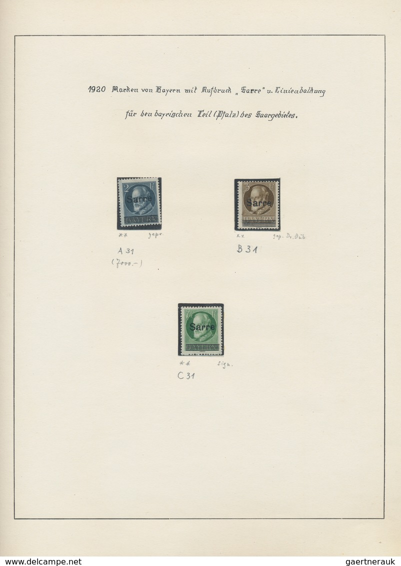 Deutsche Abstimmungsgebiete: Saargebiet: 1920-1955, Spezialsammlung In Zwei Alben, Dabei Unzählige B - Ongebruikt