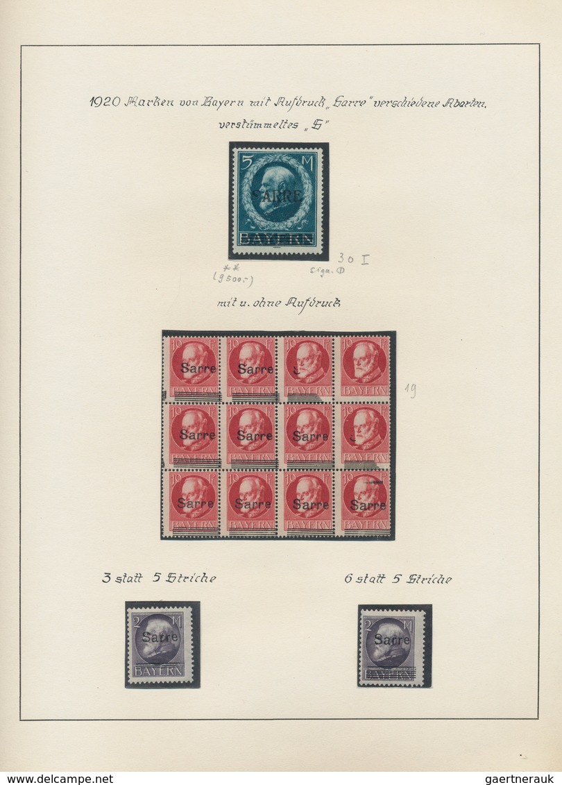Deutsche Abstimmungsgebiete: Saargebiet: 1920-1955, Spezialsammlung In Zwei Alben, Dabei Unzählige B - Nuevos
